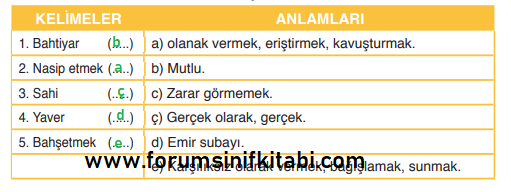 3.Sınıf Türkçe Meb yayınları Çalışma Kitabı Sayfa 21 Cevapları