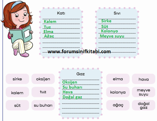 3.Sınıf Fen Bilimleri Meb yayınları Çalışma Kitabı Sayfa 58 Cevapları