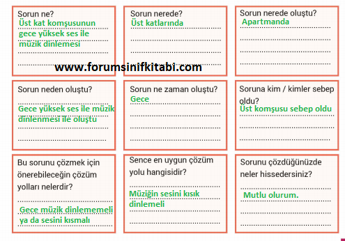 3.Sınıf Hayat Bilgisi Meb yayınları Çalışma Kitabı Sayfa 37 Cevapları