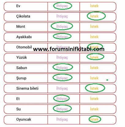 3.Sınıf Hayat Bilgisi Meb yayınları Çalışma Kitabı Sayfa 50 Cevapları